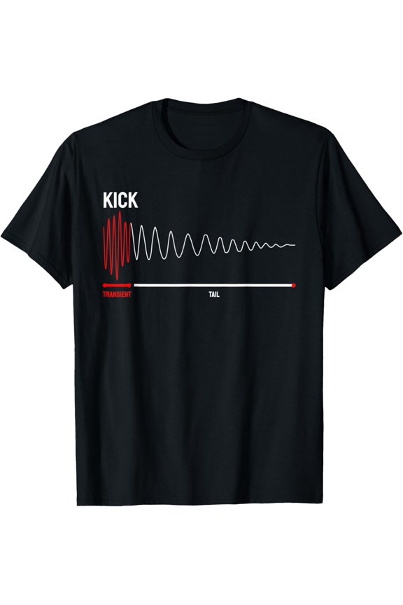 Synthesizer Audio Wave Kick Drum Synth DAW Transient Tail T-Shirt