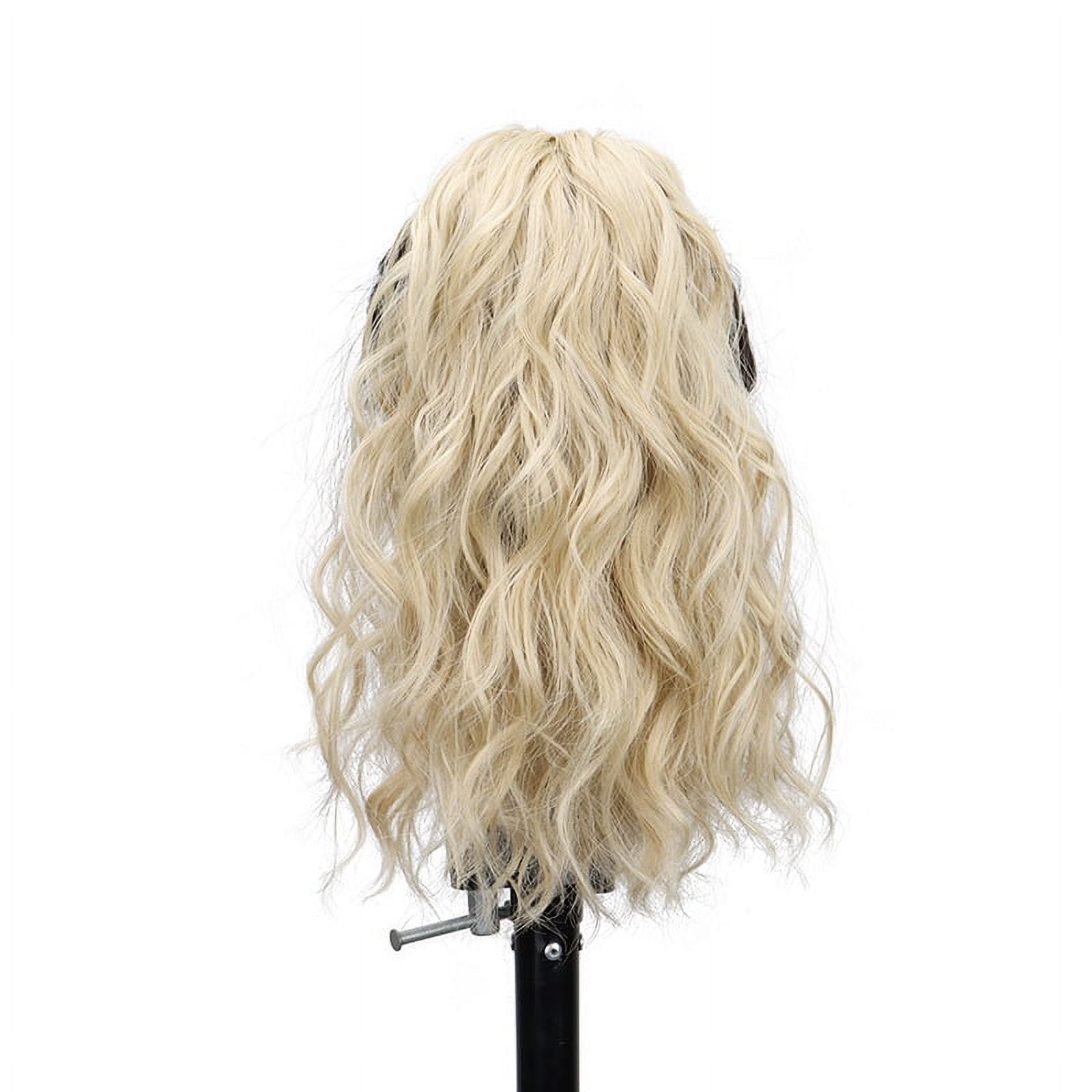 Synthetic 14Inch Short Wavy Brown Blonde Ponytail Hair Extension Claw Clip in Hairpiece   Style for Women