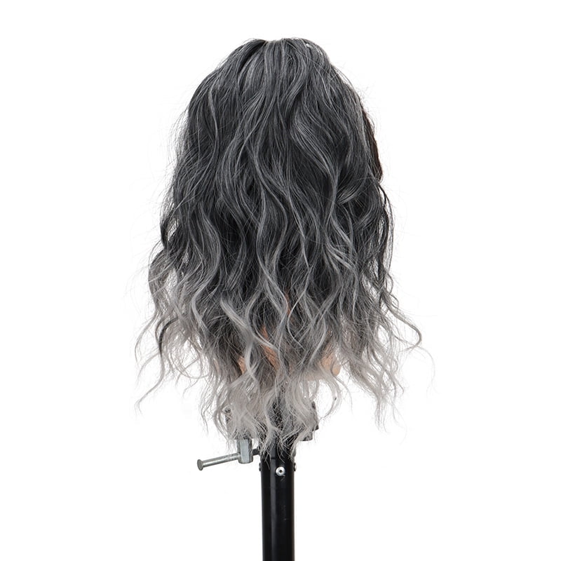 Synthetic 14Inch Short Wavy Brown Blonde Ponytail Hair Extension Claw Clip in Hairpiece   Style for Women