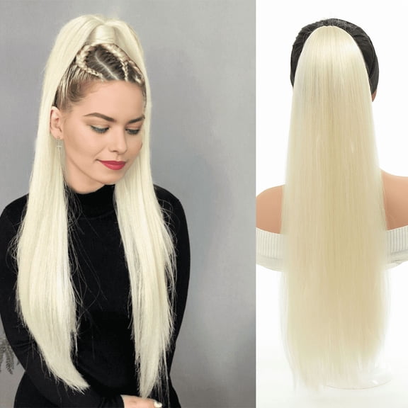 Synthetic 18inch/20inch/22inch/24inch/26inch/28inch/32inch long straight wig ponytail, headband ponytail, elastic rope ponytail
