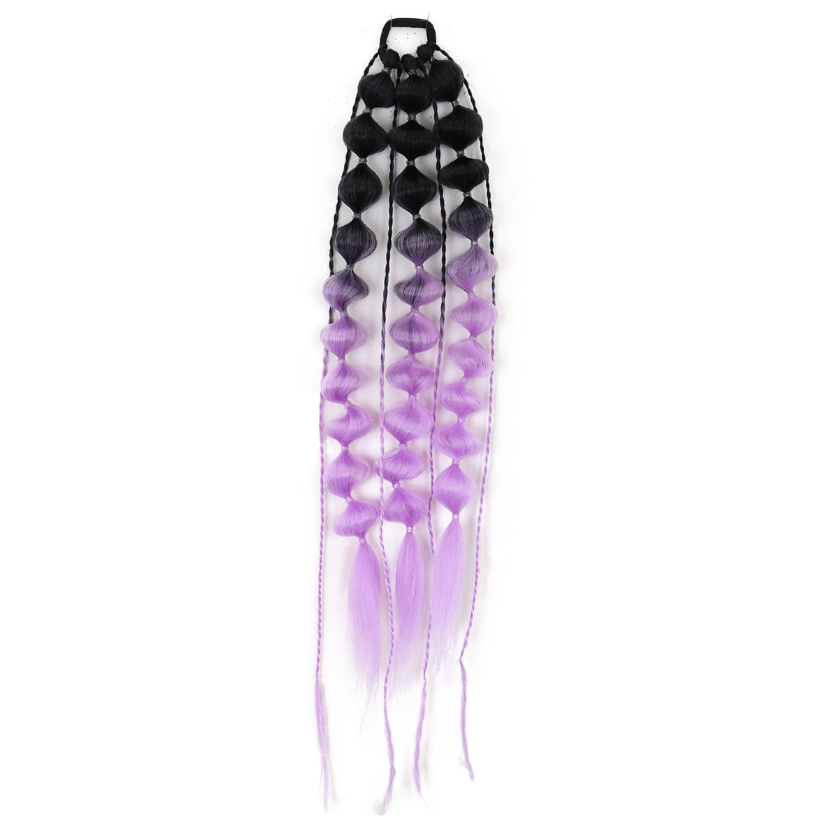 Synthetic 1Pcs Ponytail Extension Corlorful Bubble Braid Long Lantern Hairpieces Braided Ponytail with Hair Tie Straight Hairpie