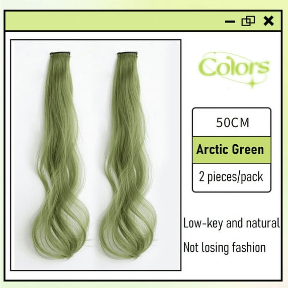 Synthetic 2 pieces/set 50cm/60cm colored curly hair extensions, water wave pink/blue/purple, Halloween/Christmas wig
