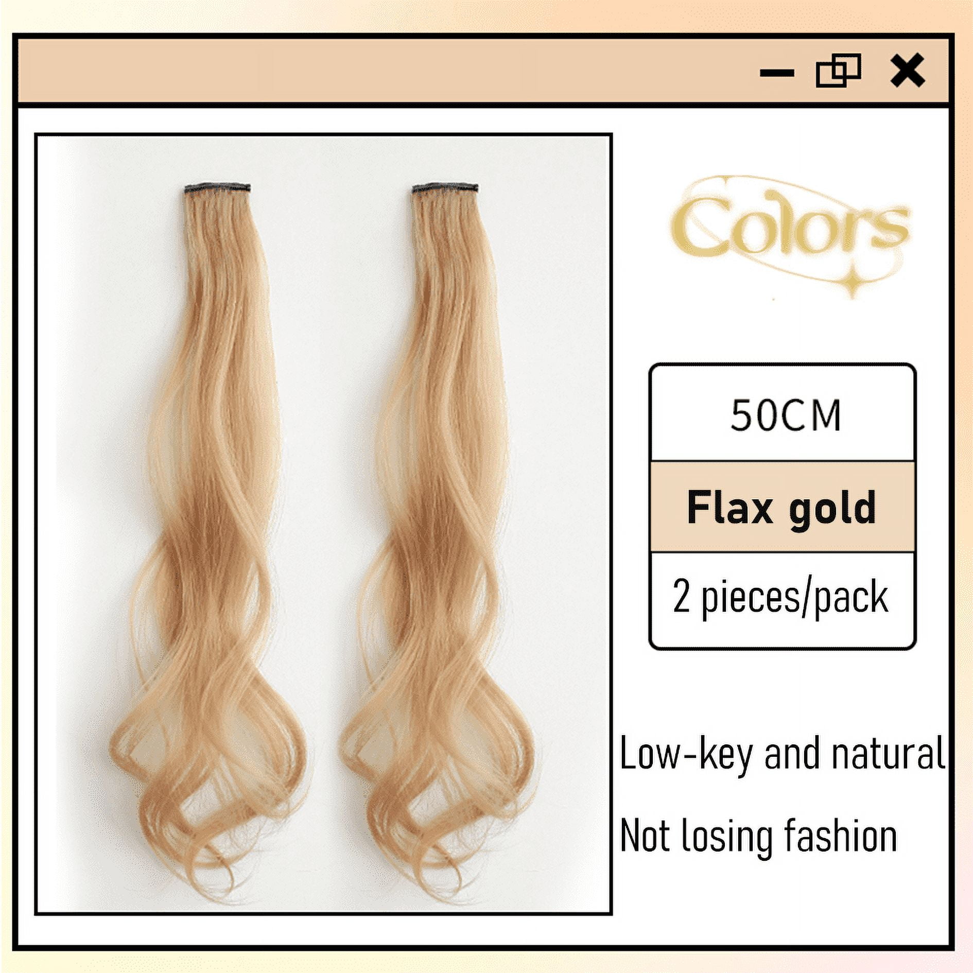 Synthetic 2 pieces/set 50cm/60cm colored curly hair extensions, water wave pink/blue/purple, Halloween/Christmas wig