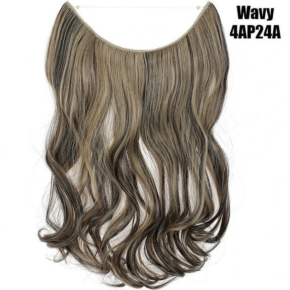 Synthetic 20 Inch Invisible Wire, No Clip-In, Hair Extensions, Fish Line Hairpieces/Hair Extensions Fake Hair For Women