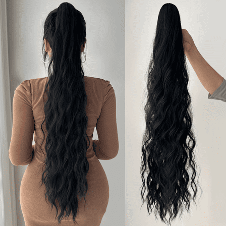 Synthetic  32”Claw Ponytail Extension Straight Hair Water Wave Clip In Hair Extensions Soft Natural Multi-Gift Preference