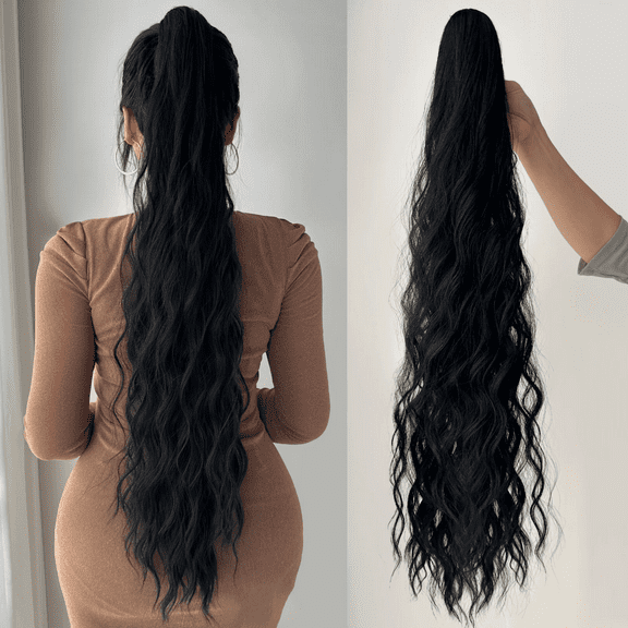 Synthetic  32”Claw Ponytail Extension Straight Hair Water Wave Clip In Hair Extensions Soft Natural Multi-Gift Preference