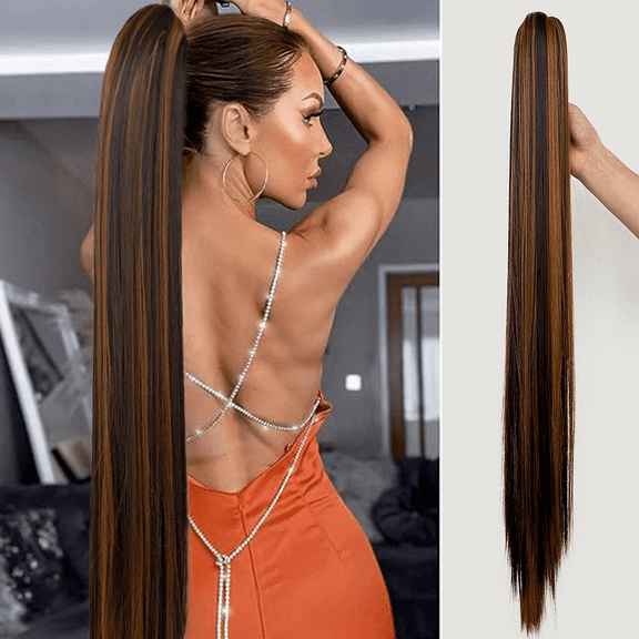 Synthetic 32”Claw Ponytail Extension Straight Hair Water Wave Clip In Hair Extensions Soft Natural Multi-Gift Preference
