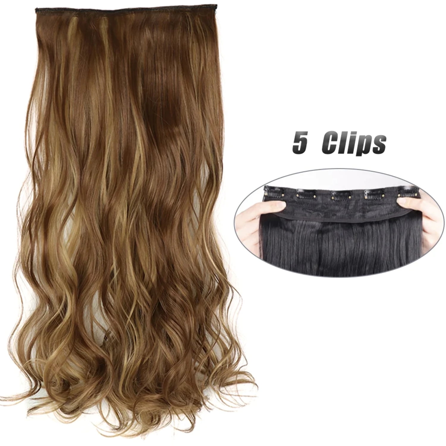 Synthetic 5 Clip 31 Long Hair Extensions