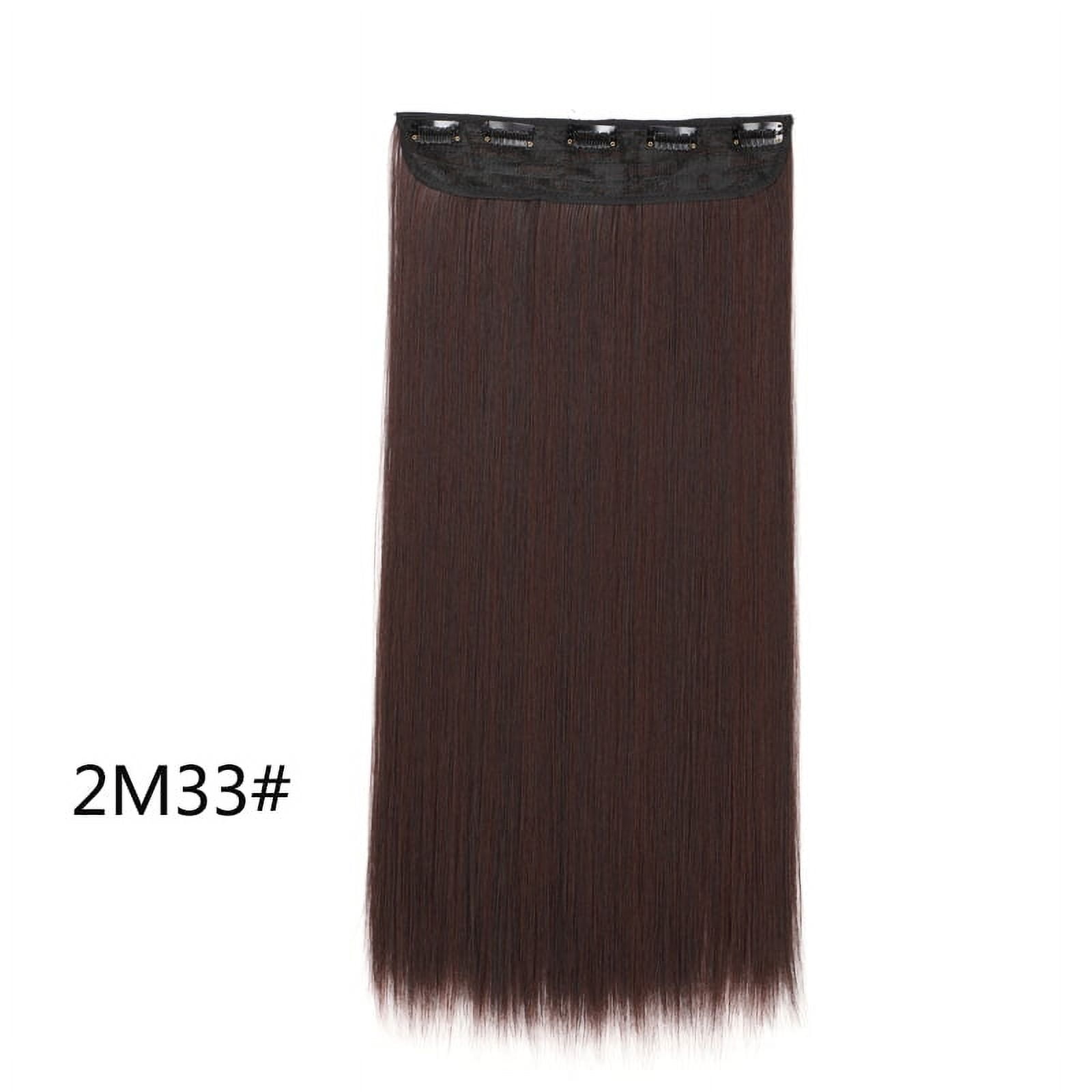 Synthetic 5-Clip One Piece Invisible Hair Extensions Long Straight 24Inch Heat Resistant Hairpiece for Women
