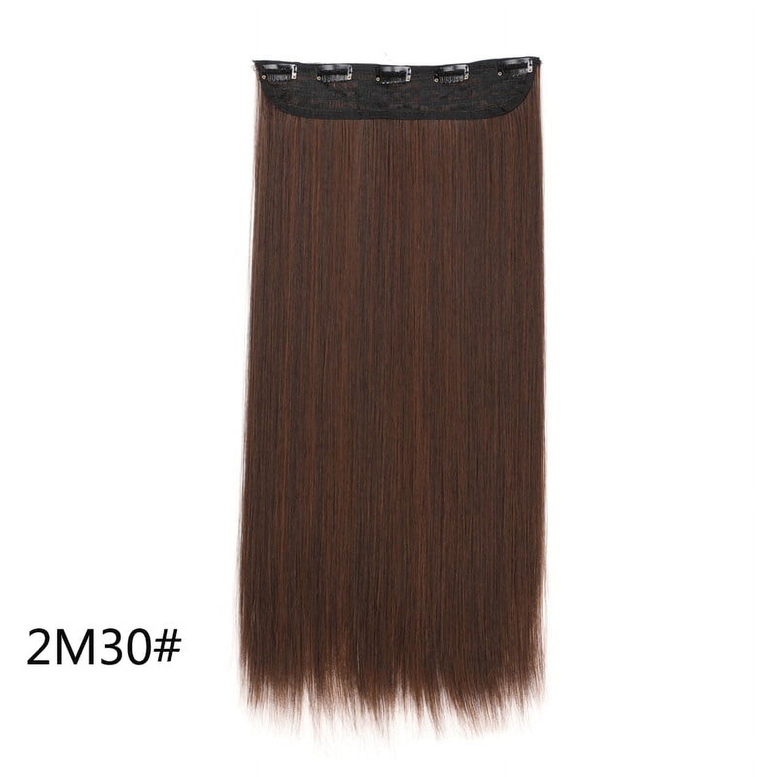 Synthetic 5-Clip One Piece Invisible Hair Extensions Long Straight 24Inch Heat Resistant Hairpiece for Women