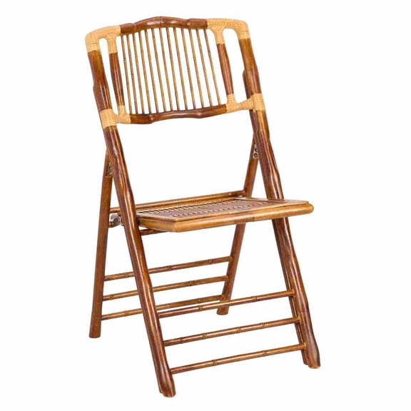 Synthetic Bamboo Folding Chair with Steel Skeleton Frame by Chivari