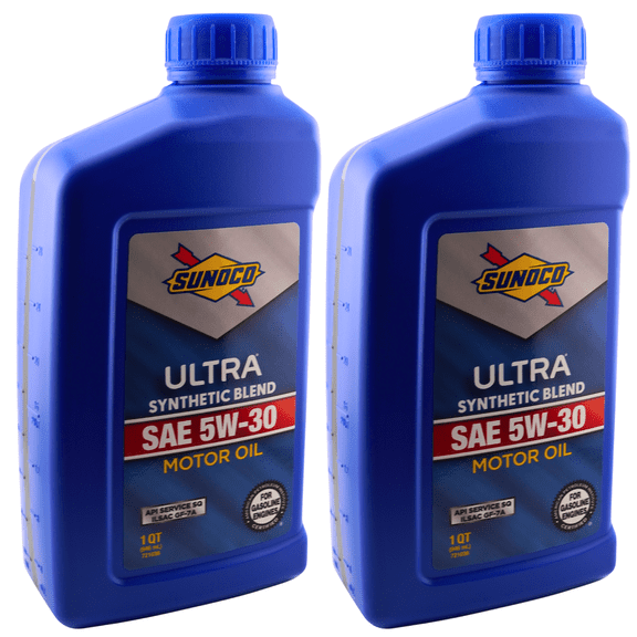 Synthetic Blend Motor Oil SAE 5W-30 Sunoco Ultra API SQ/ILSAC GF-7A 1 Quart (Pack of 2)