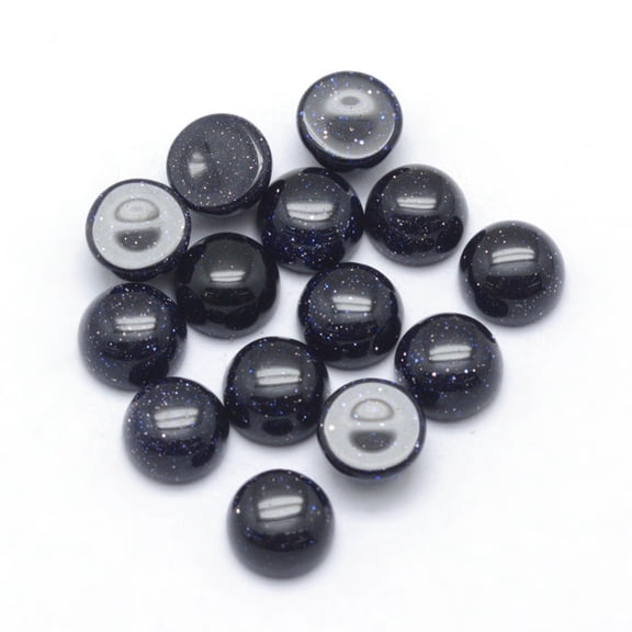 Synthetic Blue Goldstone Cabochons Half Round 6x3~3.5mm