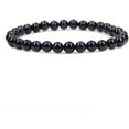 thumbnail image 1 of Synthetic Blue Sandstone Gemstone 6mm Round Beads Stretch Bracelet 7" Unisex, 1 of 4