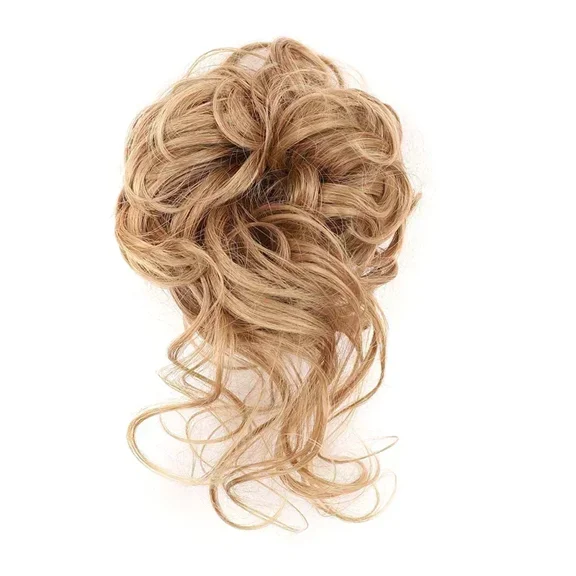 Synthetic Bun Hair Piece Messy Curly Wavy Elastic Scrunchies Ponytail Hair Extensions