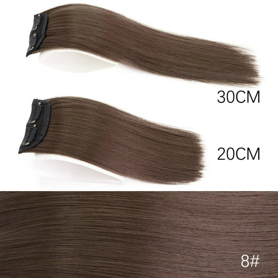 Synthetic Clip-in Hair Extensions, 12 Inches (30 cm), Natural Looking Invisible Hair Pieces for Thinning Hair for Women and Girls