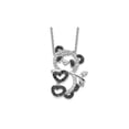 thumbnail image 1 of Synthetic Cubic Zirconia (CZ) (CZ) Panda Pendant Necklace in Sterling Silver with Chain for Women, 1 of 5