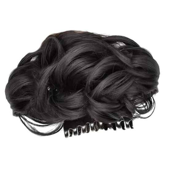 Synthetic Curly Bun Clip Heat Resistant Fiber Hair Accessories For Women Messy Updos Style Effortless Everyday Wear
