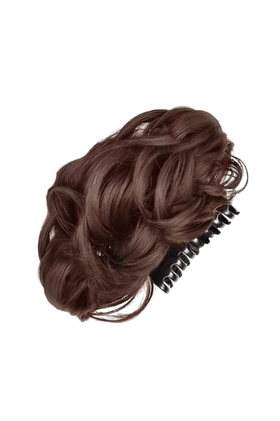 Synthetic Curly Bun Clip Heat Resistant Fiber Hair Accessories For Women Messy Updos Style Effortless Everyday Wear