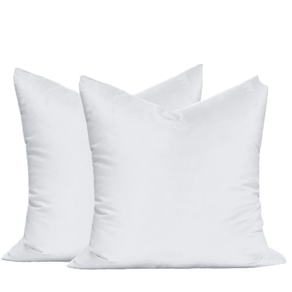 Synthetic Down Alternative 20x20 Square Pillow Insert Form, for Decorative Throw Pillow, Sofa, Cushions, Body and Bed - Pack of 2- Size 20X 20