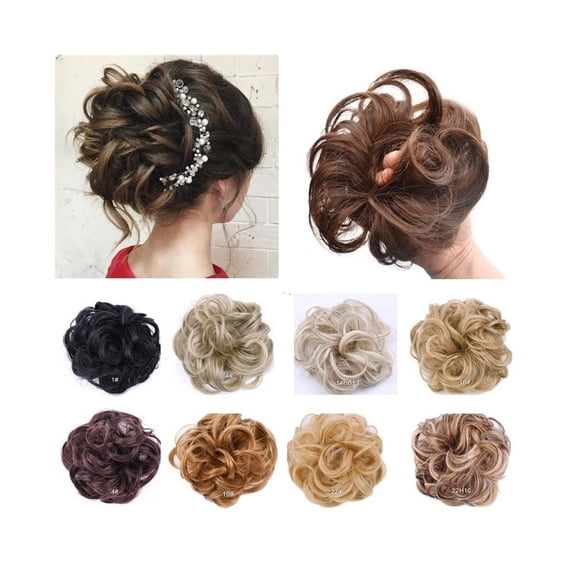 Synthetic Elastic Messy Hair Bun Curly Wave False Hairpiece Ponytail Chignon