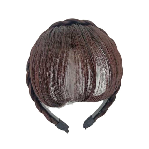 Synthetic Fake Bangs Hairband Hair Extension Fake Fringe Natural Hair Clip For Women Braid Headband Natural Bangs Invisible