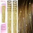 thumbnail image 1 of Synthetic Fiber Clip-in Hair Tinsel, Sparkly Glitter Hair Extensions for Christmas & New Year, 1 of 8