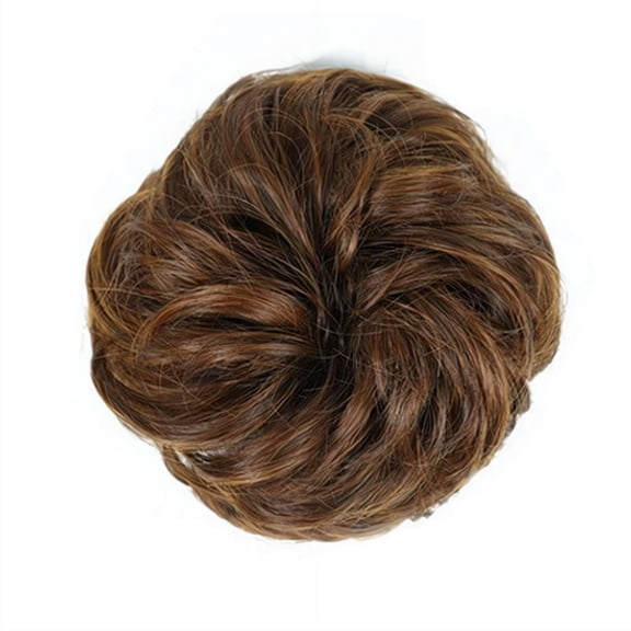 Synthetic Fiber Messy Hair Bun, Wavy Curly Updo Hair Pieces Bun Extension Ponytail Hair Chignons Scrunchies