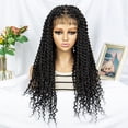 thumbnail image 1 of Synthetic Full Lace Braided Wigs For Black Women Lace Front Spring Twisted Braided Hair wigs with Baby Hair Knotless Braided Lace Front wigs Hand Braided Crochet Twist Wigs Braided Lace Wigs(1B), 1 of 8