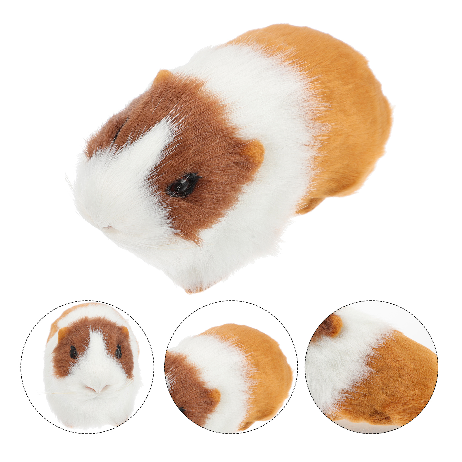 Synthetic Fur Guinea Pig Model Artificial Animals Shaped Figurine