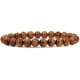 thumbnail image 1 of Synthetic Goldstone Gemstone 8mm Round Beads Stretch Bracelet 7" Unisex, 1 of 6