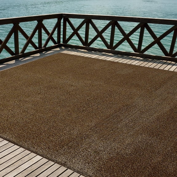 Synthetic Grass Rug 6 x 7ft Brown Tan Turf Carpet for Patios, Yards, Boats, Camping Indoor/Outdoor Use