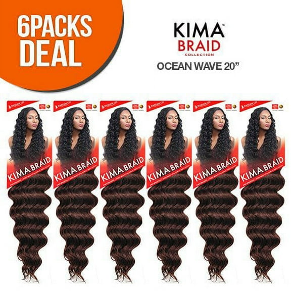 Synthetic Hair Braids Kima Braid Ocean Wave 20" (6-Pack, P1B/BG)