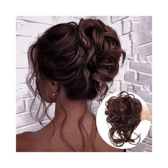 Synthetic Hair Bun Chignon Messy Curly Elastic Scrunchy False Hair Pieces for Women