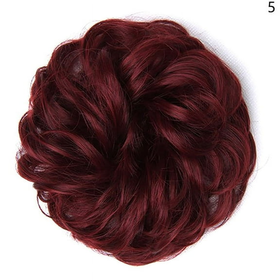 Synthetic Hair Bun Wig Ladies Ponytail Hair Extension Scrunchie Elastic Wave Curly Hairpieces Scrunchie Wrap