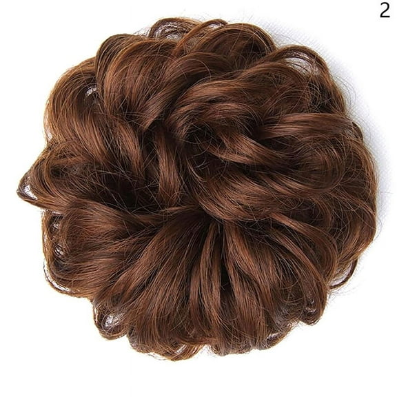 Synthetic Hair Bun Wig Ladies Ponytail Hair Extension Scrunchie Elastic Wave Curly Hairpieces Scrunchie Wrap