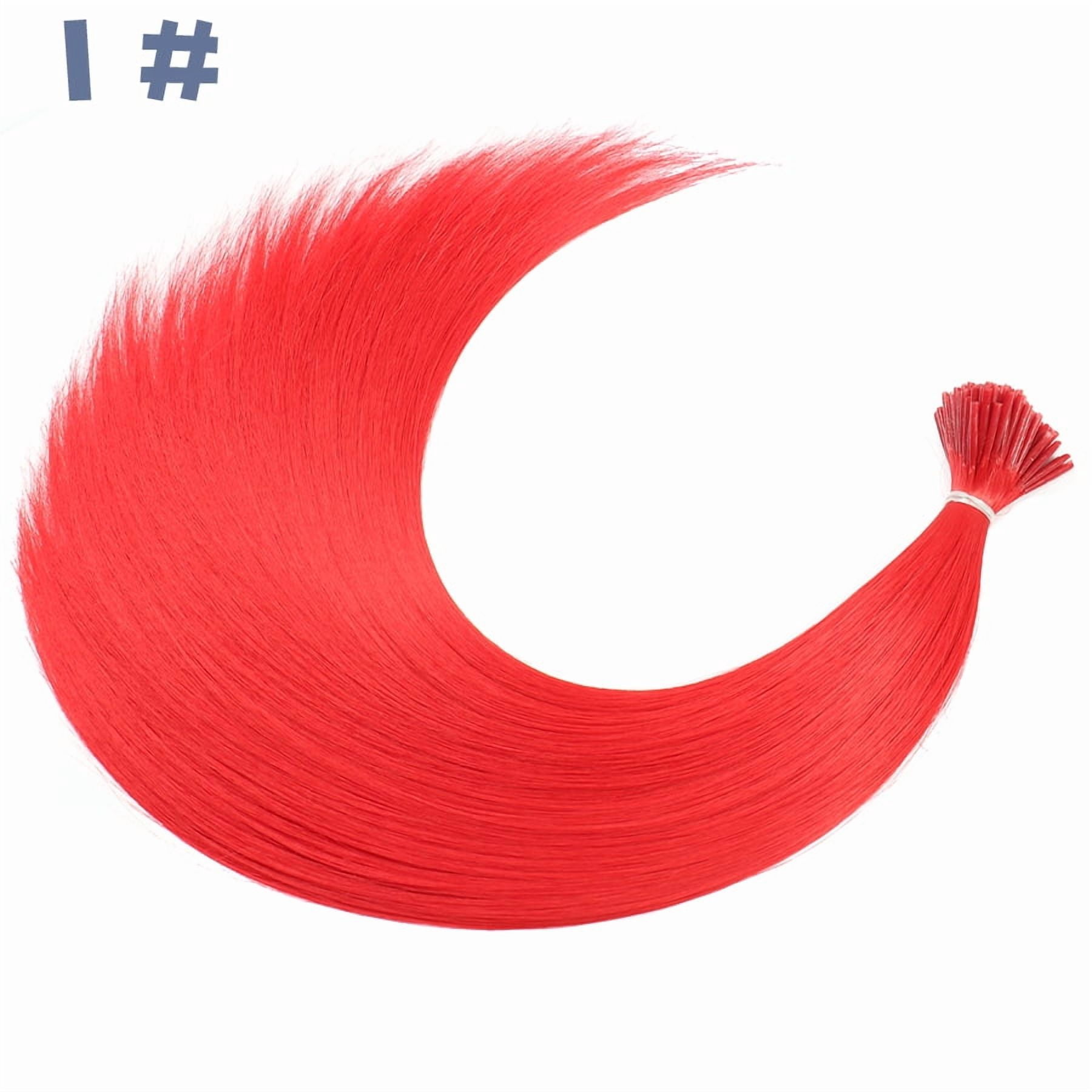 Synthetic Hair Dye Rainbow Fake Hair Extensions Colored Kanekalon I-tip Keratin Fusion for Hair Extension Strands of Hair pieces
