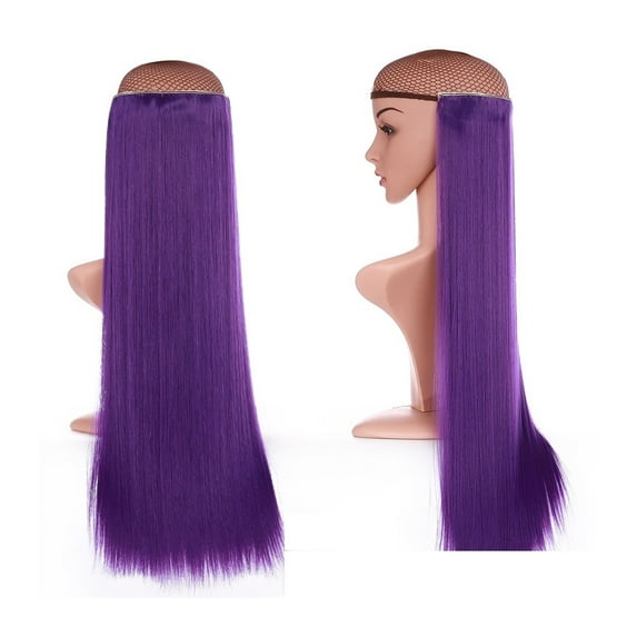 Synthetic Hair Extensions 26inch Light Blonde Clip In Hair Extension Long Straight Natural Ombre Blonde Hairpiece for Women