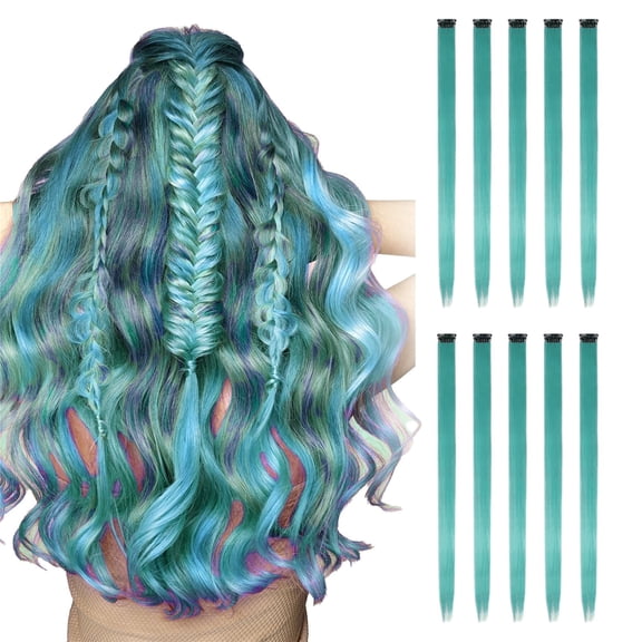 Party Clip Extensions Synthetic Hair Highlights Colored Wig for Stunning Hair Transformations