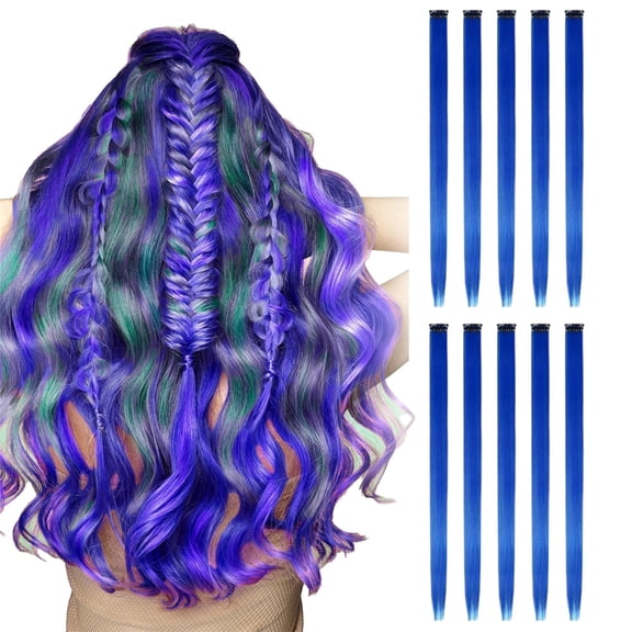 Synthetic Hair Extensions Clip In Colored Highlights Party Wig for Stunning