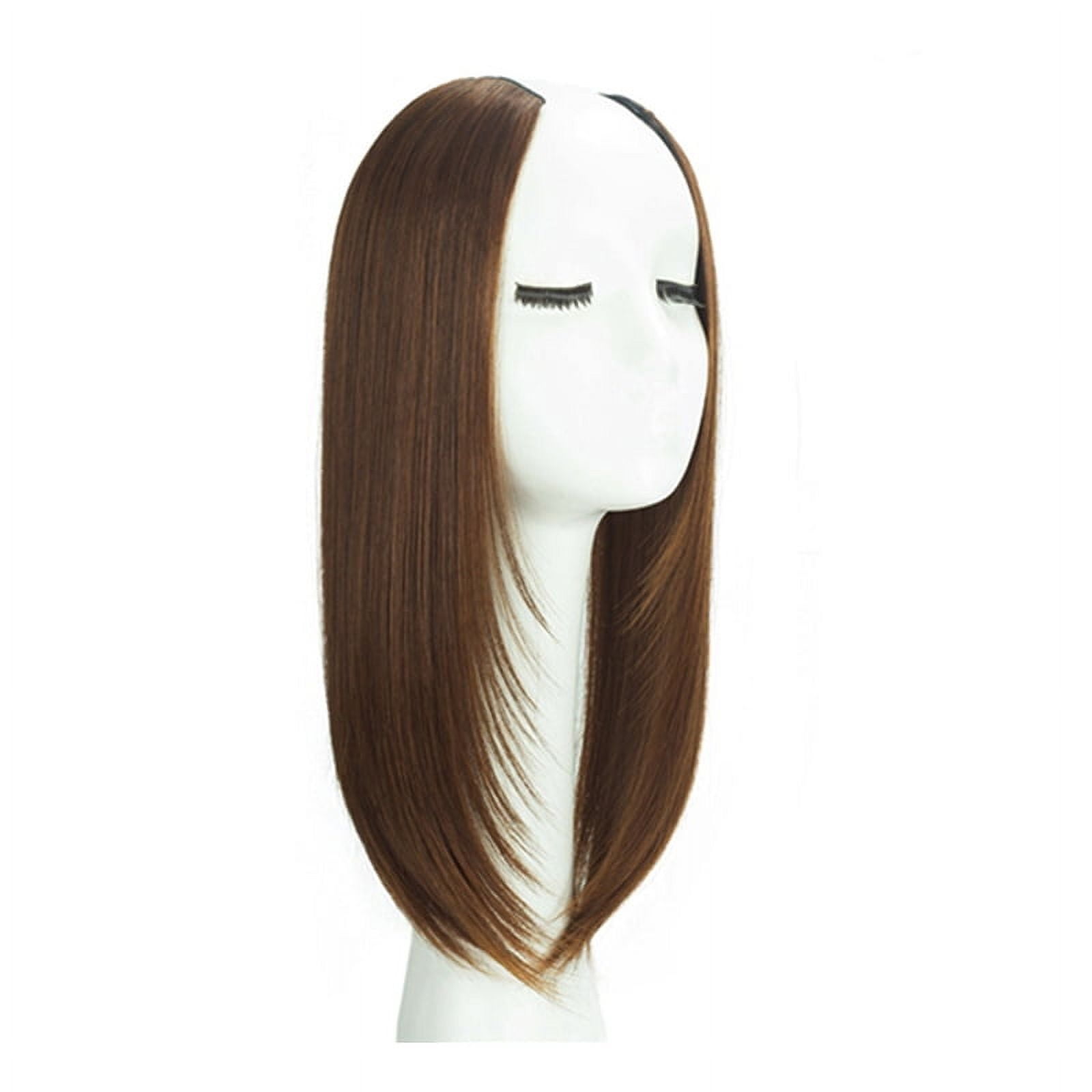Synthetic Hair Extensions Clip in hair extenstion Invisible u-type Short Straight Extension Women Hairpieces Half Wig for white