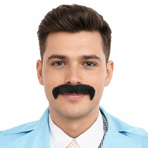 HPO Adult Men's Synthetic Hair Fake Mustache Cosplay & Halloween Facial Hair