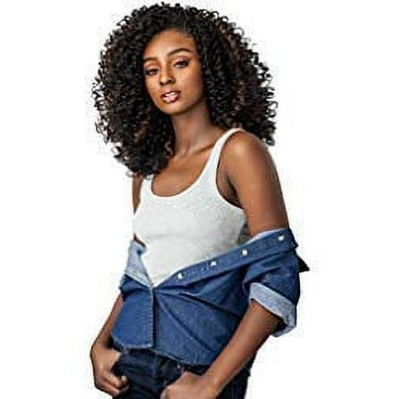 Synthetic Hair Half Wig Weave Curls Kinks & Show Stopper (1B)