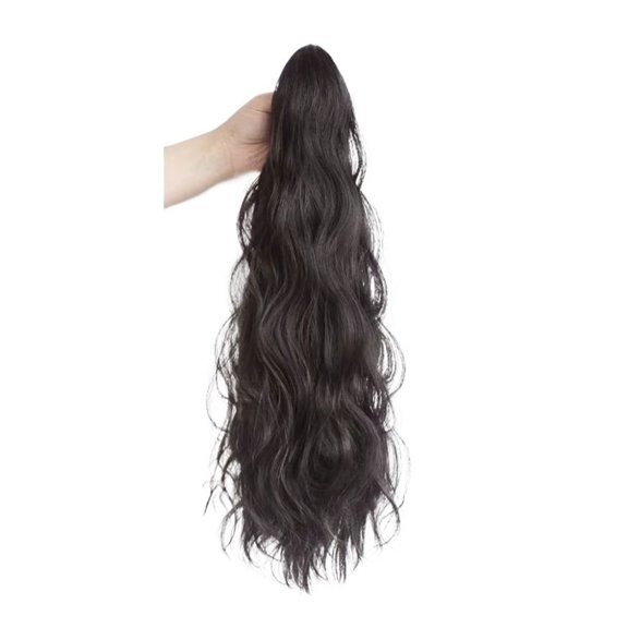 Synthetic High Ponytail Wig Braid Wavy Clip-on Simulation Hair Increases the Volume