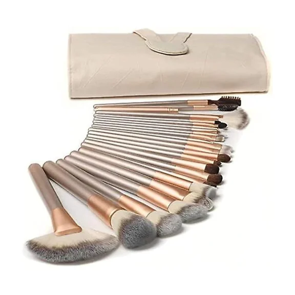 Synthetic Kabuki, Blush, Lip, Eyeshadow, Eyeliner & Foundation Kit - Premium Cosmetic Tools for Powder Application Professional Makeup Brush Set