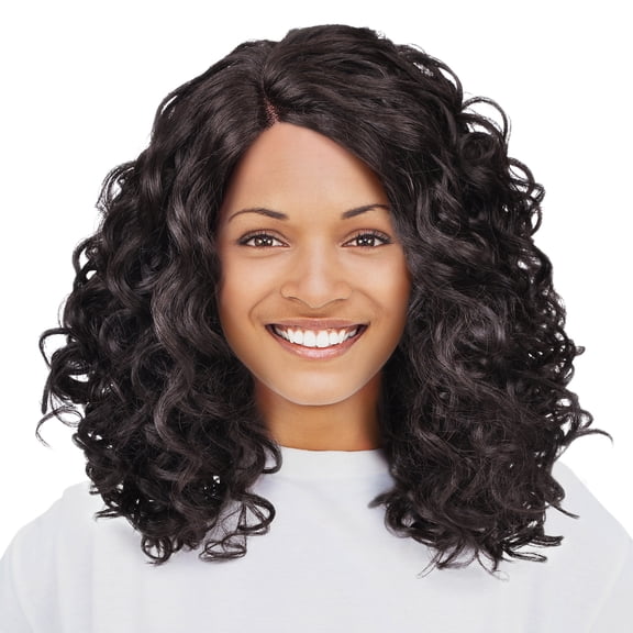 Synthetic Lace Front Kinky Curly Wig Natural Looking L Part Heat Resistant Daily Party Costume Full Head Hair for Women