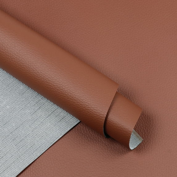 Synthetic Leather Fabric Reupholstery fabric for Seats, Home Decor (Brown,54" x 85")