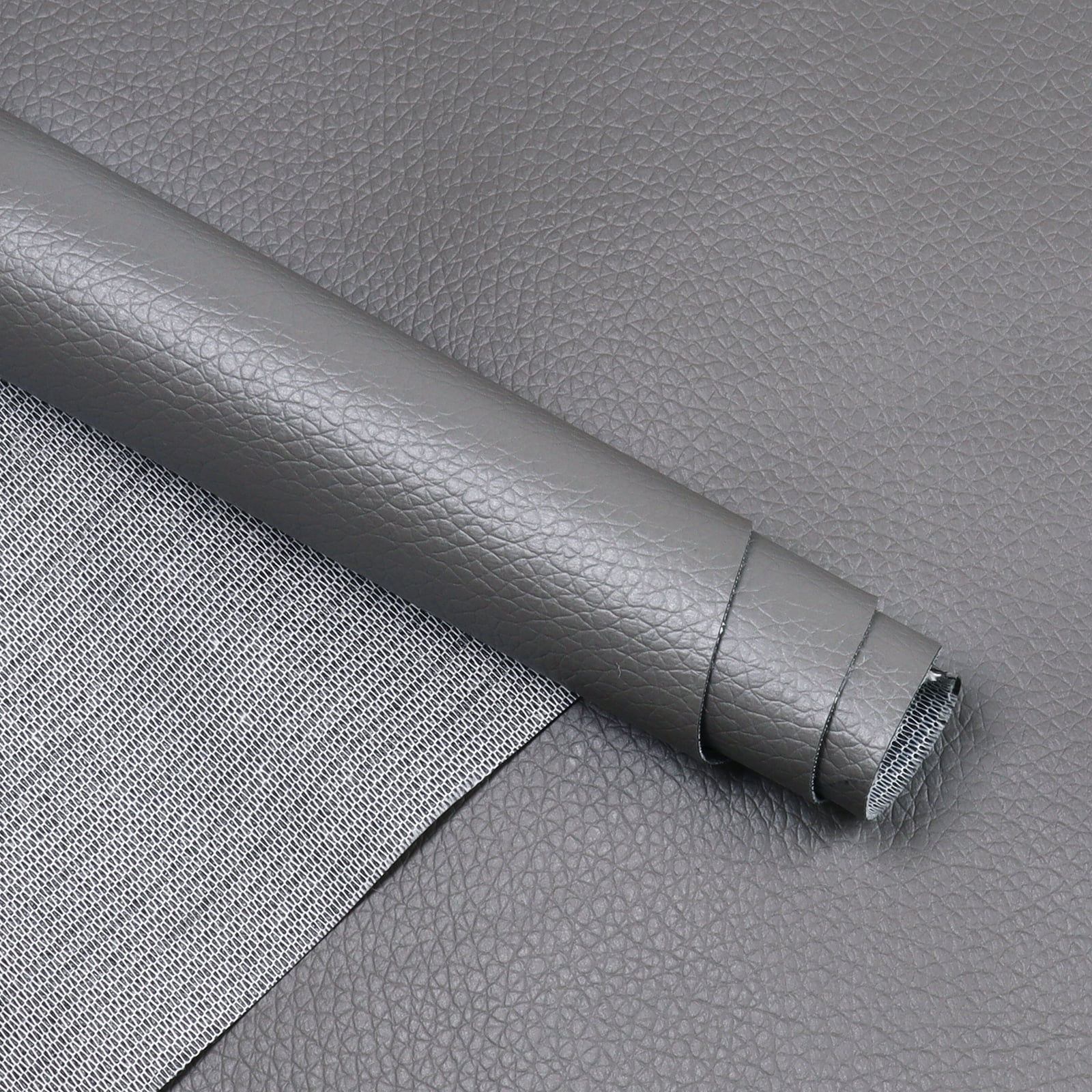 Synthetic Leather Fabric Reupholstery fabric for Seats, Home Decor (Gray,54" x 50")