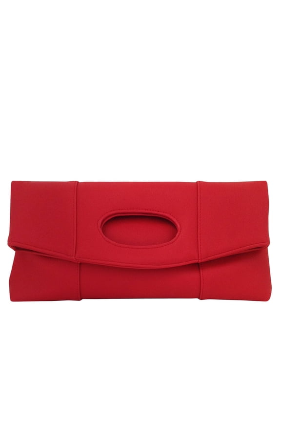 Synthetic Leather Fold Over Clutch