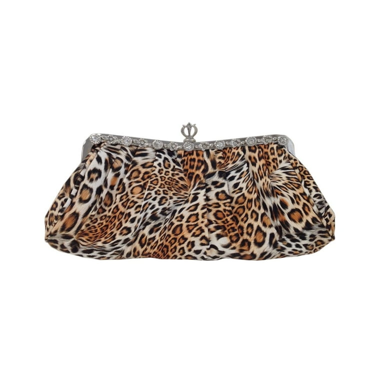 JNB Synthetic Leopard Print Clutch